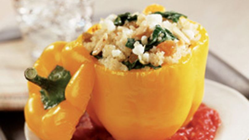 Stuffed yellow bell peppers